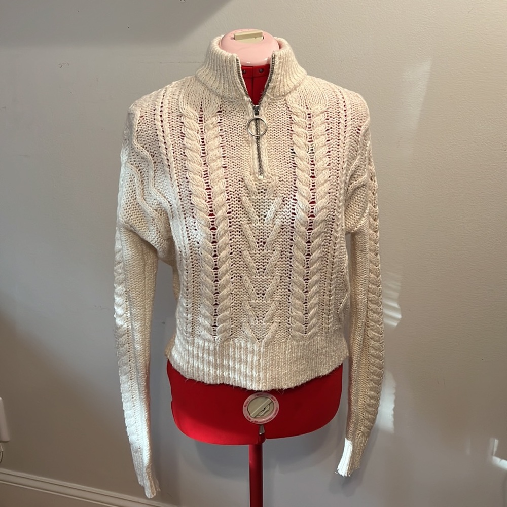 NWOT LA hearts quarter zip knit sweater
